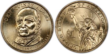 2008-P $1 John Quincy Adams Position A MS66