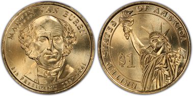 2008-D $1 Martin Van Buren Position B MS66