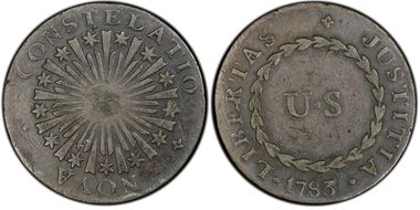 1783 C Nova 1/2P Blunt Rays VF25BN