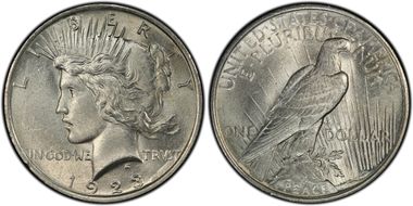 1923 $1 VAM 1AB Extra Hair AU58