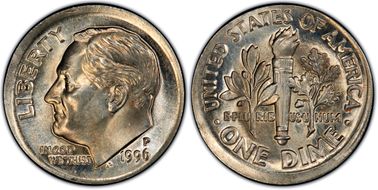 1996-P 10C MS65