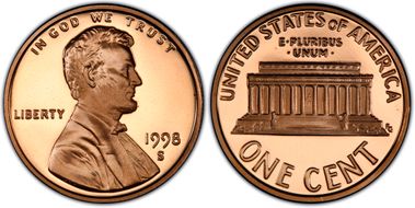 1998-S 1C Close AM PR68DCAM