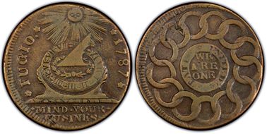 1787 Fugio 1C States United, 4 Cinq VF35BN