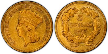 1867 $3 AU55