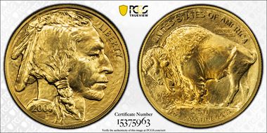 2009 $50 American Buffalo First Strike .9999 Fine Gold MS70