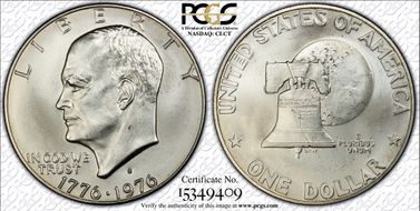1976-S $1 Silver MS68