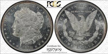 1878 8TF $1 VAM 1 Spear Point MS63PL