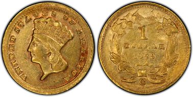 1859-C G$1 AU53