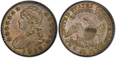 1818/7 50C Large 8 AU55