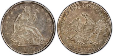 1840 (O) 50C Medium Letters XF45