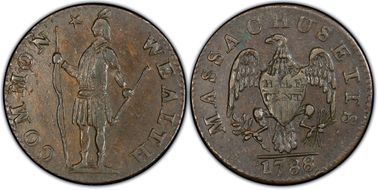 1788 1/2C Massachusetts AU50BN