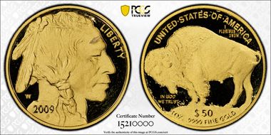 2009-W $50 American Buffalo .9999 Fine Gold First Strike PR70DCAM