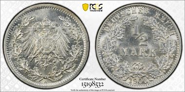 1906-A 1/2 Mk J-16 MS64