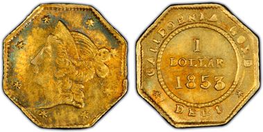 1853 G$1 BG-518 MS61