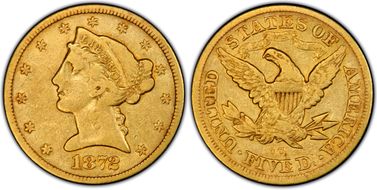 1872-CC $5 VF20