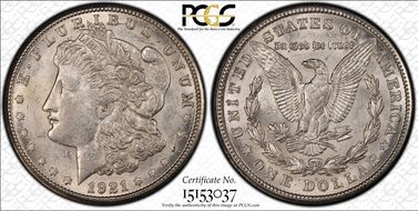 1921-S $1 VAM 6A(1A), BU Scratch AU58