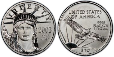 2003 $10 Statue of Liberty MS69