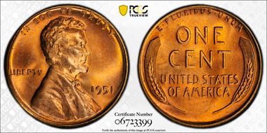 1951 1C MS67RD