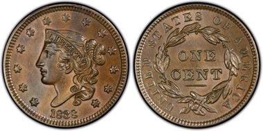 1838 1C N-1 MS63BN