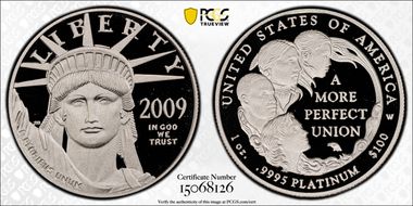 2009-W $100 Statue of Liberty First Strike PR70DCAM
