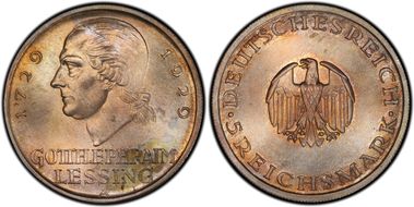 1929-A 5 Mk Lessing J-336 MS67