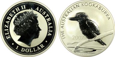 2007 $1 Kookaburra Ag MS70