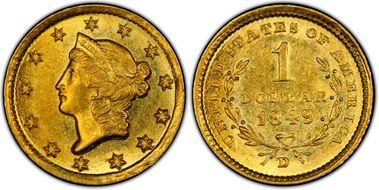 1849-D G$1 MS62
