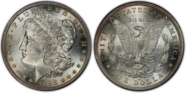1888-S $1 VAM 13, Gouged Eagle MS62