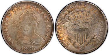 1806 50C Pointed 6, Stem VF25