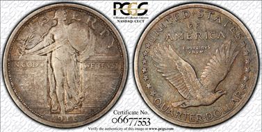 1916 25C Standing Liberty VF25