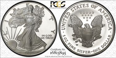 2002-W $1 Silver Eagle PR70DCAM