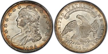 1834 50C Overton 106 AU55