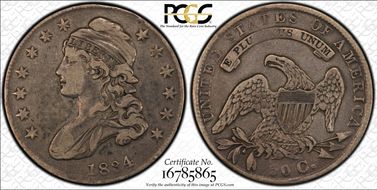 1834 50C Small Date, Small Letters VF30