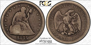 1875-S 20C VG8