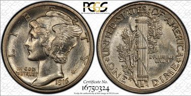 1916 10C Mercury MS62FB