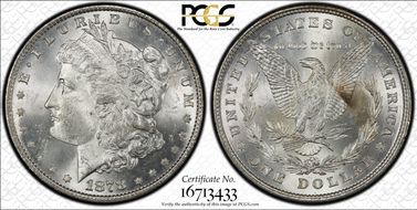 1878 8TF $1 VAM 17, Diagonal in 8 MS64