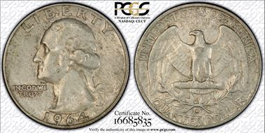 1964-D 25C Type C Reverse, FS-901 XF45