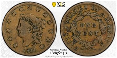 1834 1C Small 8 VG10BN