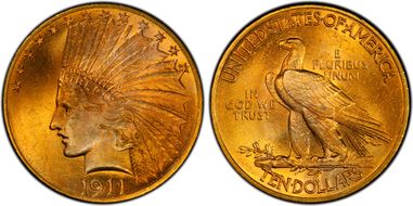 1911 $10 MS64+