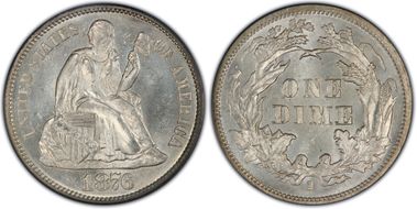 1876-S 10C MS65