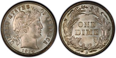 1914-S 10C MS67+