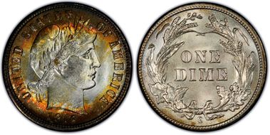 1916-S 10C Barber MS66+