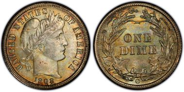 1908-O 10C MS67