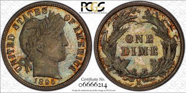 1895-S 10C MS66+
