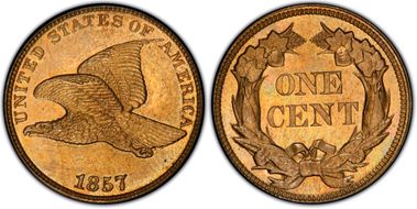 1857 1C Flying Eagle PR65