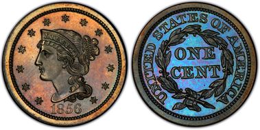 1856 1C N-5 Slanted 5 PR65BN