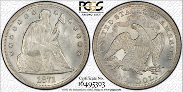 1871 $1 MS64