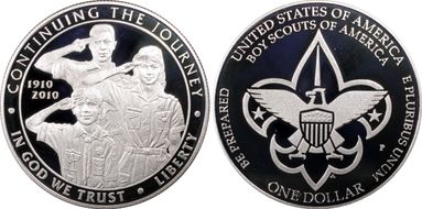 2010-P $1 Boy Scouts of America PR70DCAM