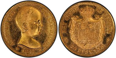 1887-MP M 20 Pta (1961) MS63