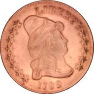 1799 $10 Large Stars Obverse AU58